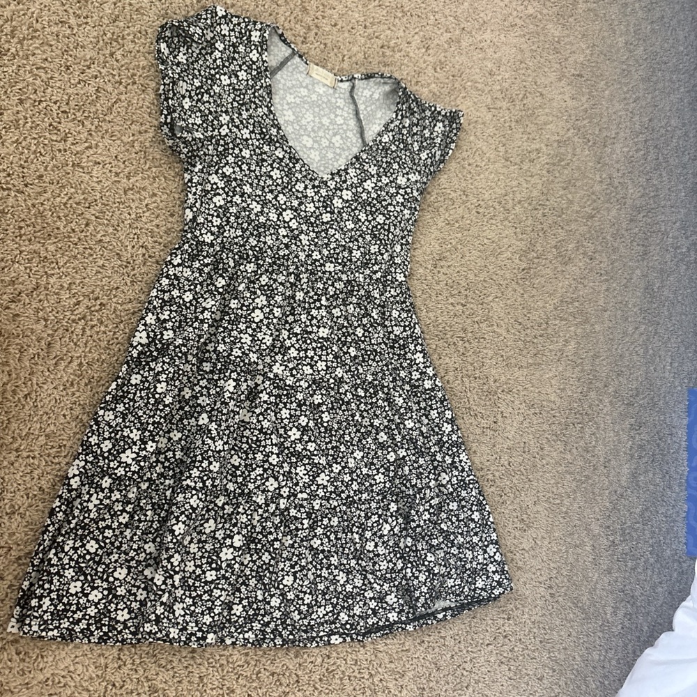 Altar'd State Black and White Floral Mini Dress